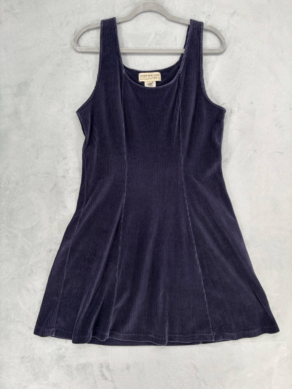 JONES NEW YORK COUNTRY Dress Corduroy Navy Blue A Line Fit Flare Sleeveless, M‎